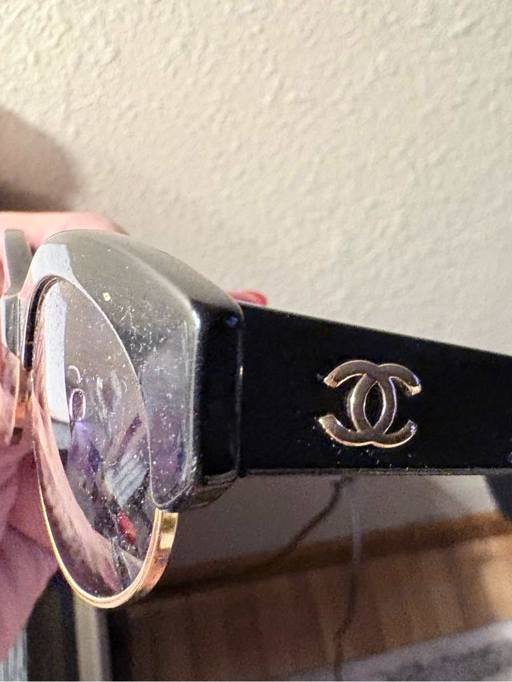 CHANEL Black Sunglasses with Gold CC Accent - Picture 2 of 6